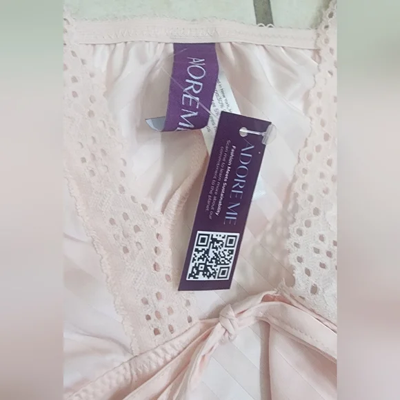 Adore Me Elegant Pink Lace Trim Sleepwear Set - Picture 3 of 12